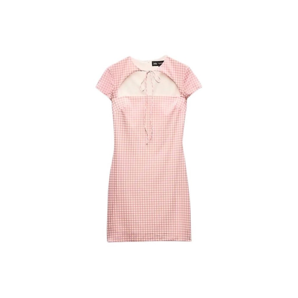 Zara Pink Gingham Mini Dress